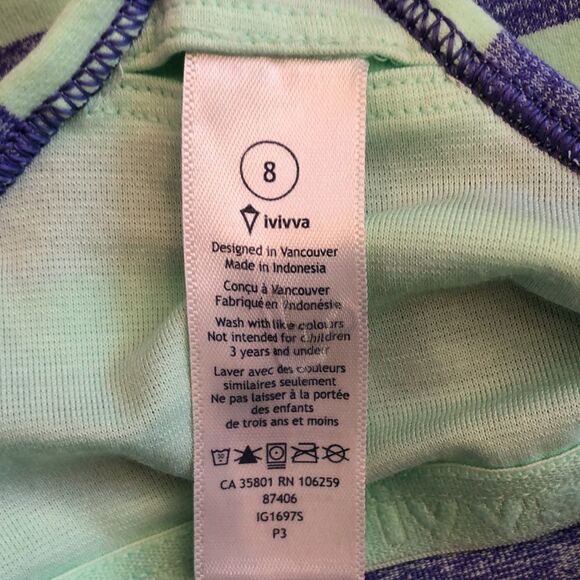 Ivivva by Lululemon Striped Athletic Tank Top, Girls 8 - Picture 3 of 3